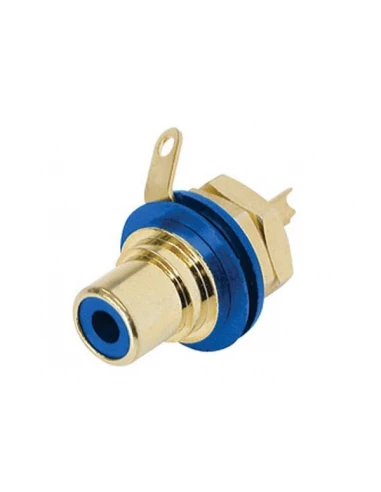 Rean - embase phono (rca) - contacts dorés - bleu