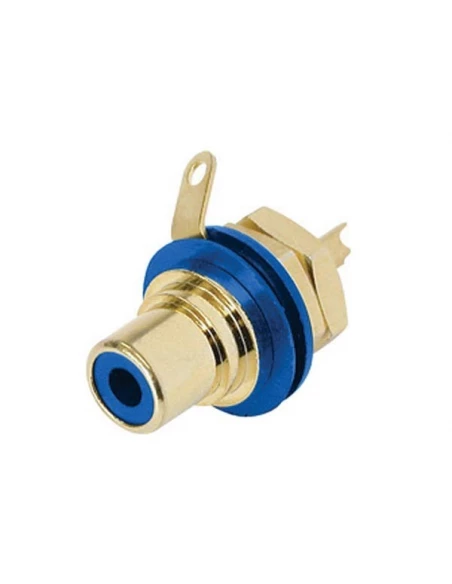 Rean - embase phono (rca) - contacts dorés - bleu