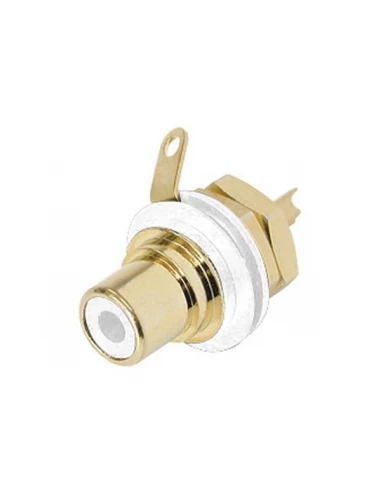 Rean - embase phono (rca) - contacts dorés - blanc