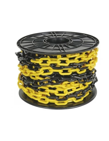 Chaîne jaune/noir 8 mm sur dévidoir - 25 m