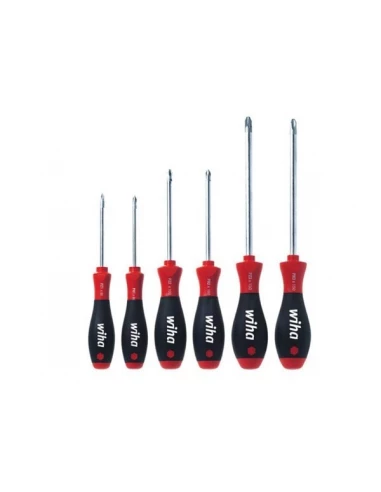 Softfinish phillips/pozidriv jeu de tournevis - 6pcs lames rondes - wiha - 311 k6