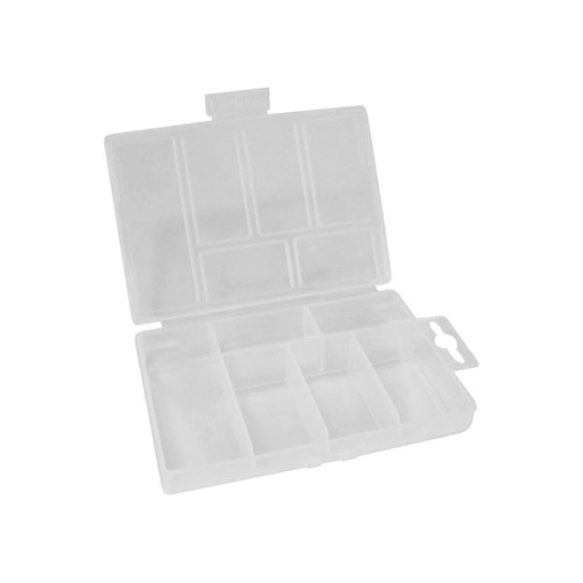 Boîte de rangement en plastique (85 x 135 x 25 mm / 3 35'' x 5 31'' x 0 98'') - 6 compartiments