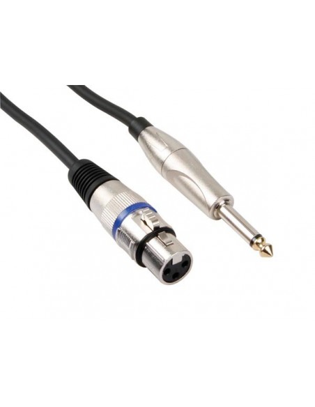 Cable professionnel xlr, xlr femelle vers jack mono 6 35mm (3m)
