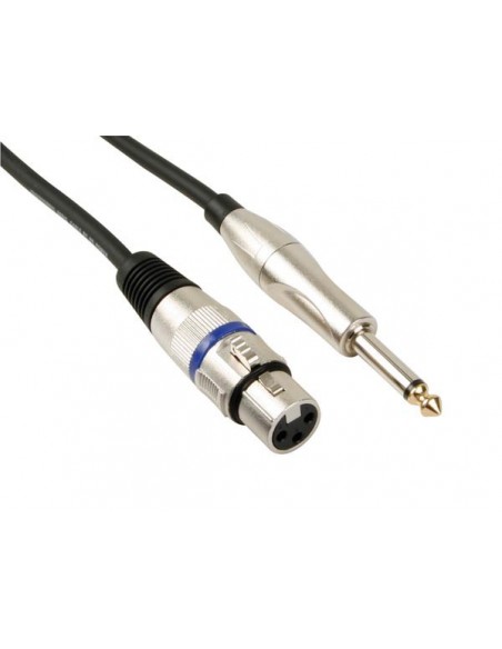 Cable professionnel xlr, xlr femelle vers jack mono 6 35mm (6m)
