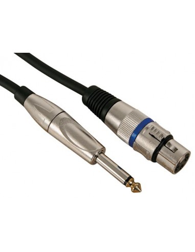 Cable professionnel xlr, xlr femelle vers jack mono 6 35mm (10m)