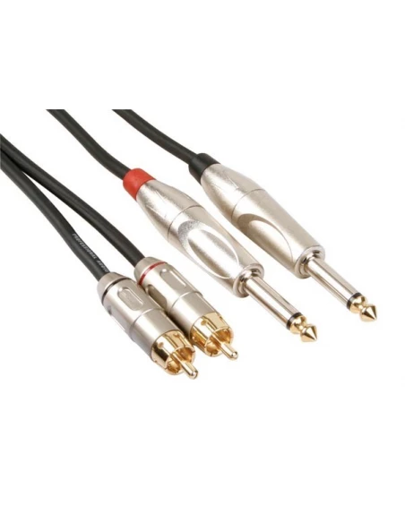 Cable professionnel audio, 2 x rca male vers 2 x jack mono 6 35mm (5m)