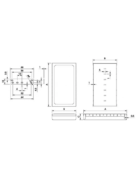Coffret rfi ''low modular'' - 82 5 x 68 x 17mm