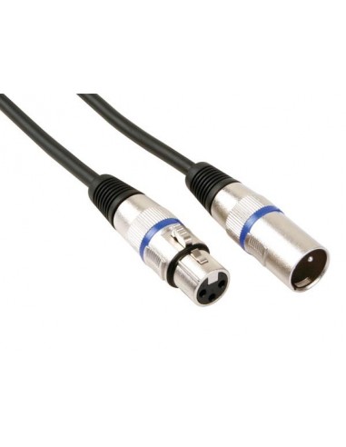 Cable professionnel xlr, xlr male vers xlr femelle (1m noir)