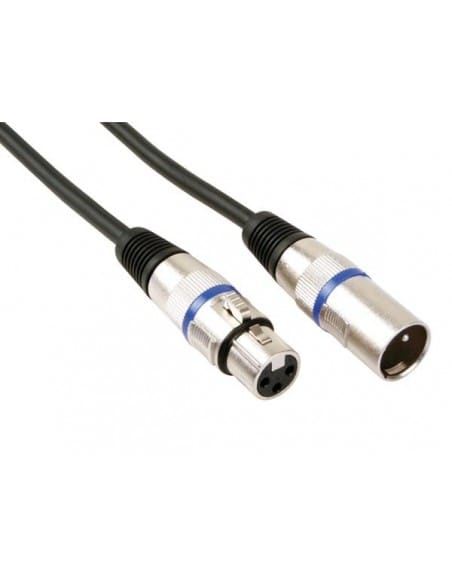 Cable professionnel xlr, xlr male vers xlr femelle (1m noir)