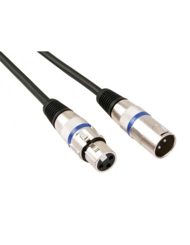 Cable professionnel xlr, xlr male vers xlr femelle (3m noir)