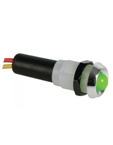 Voyant led vert 5v - boitier chrome