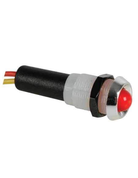 Voyant led rouge 5v - boitier chrome