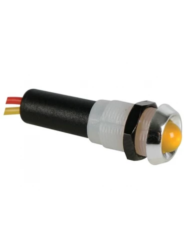Voyant led jaune 5v - boitier chrome