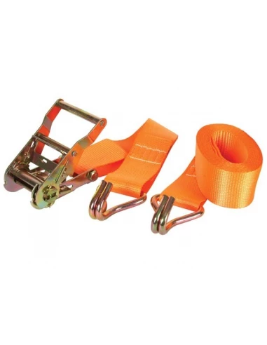 Sangle d'arrimage avec tendeur à cliquet + crochets - max 1000 kg - 4 5 m x 50 mm