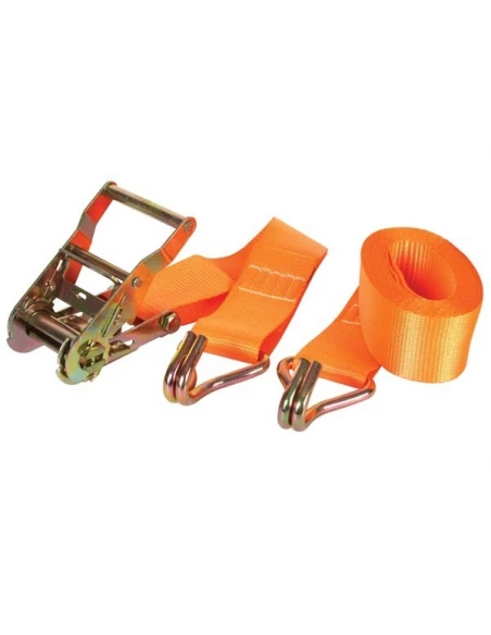 Sangle d'arrimage avec tendeur à cliquet + crochets - max 1000 kg - 4 5 m x 50 mm