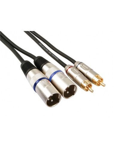 Cable, 2 x rca male vers 2 x xlr male, 1m