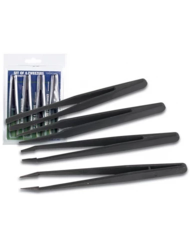 Jeu de 4 pincettes non conductrices