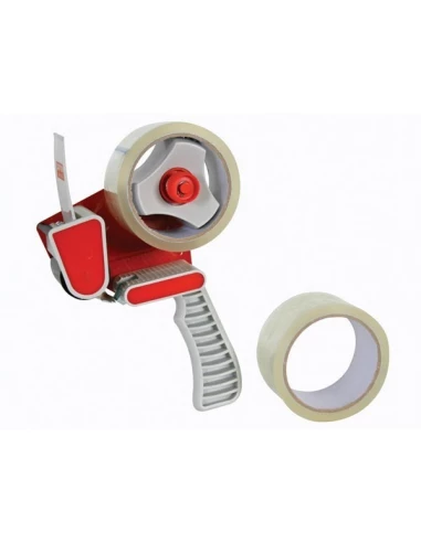 Support pour ruban + 2 rubans adhésifs d'emballage - 50 mm x 50 m