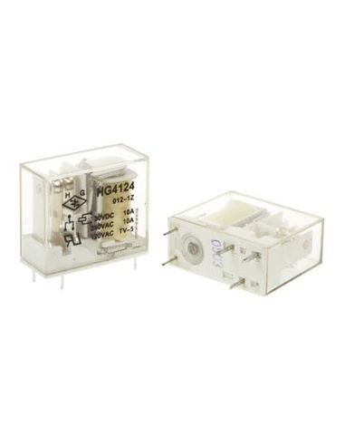 Relais vertical 10a/30vcc-220vca,1 x repos-travail 12vcc