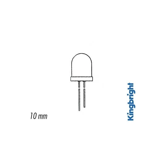 Led superlumineuse rouge transparente 10mm 350mcd