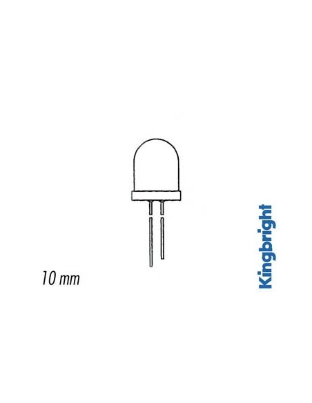Led superlumineuse rouge transparente 10mm 350mcd