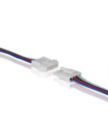Connecteur pour flexible led rvb avec cable (male-femelle)