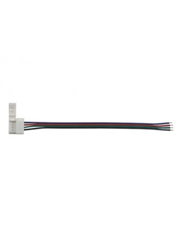 Cable with 1 push connector for flexible led strip - 10 mm rgb colour