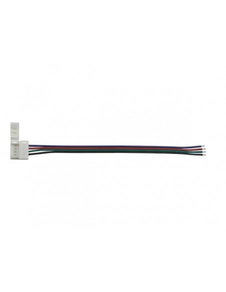 Cable with 1 push connector for flexible led strip - 10 mm rgb colour