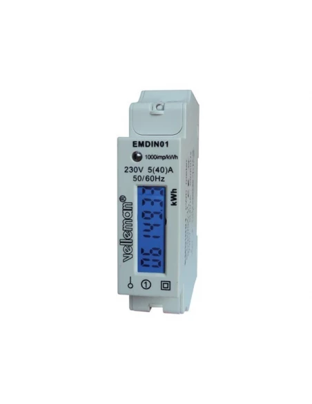 Compteur kwh monophasé pour montage sur rail din - 1 module