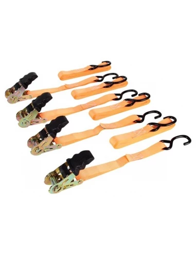 Sangle d'arrimage avec tendeur à cliquet 500 kg - 25 mm x 5 m - 4 pcs