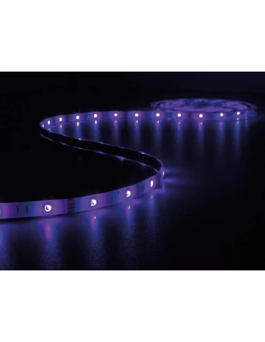 Kit ruban à led flexible piloté par musique avec contrôleur et alimentation - rvb - 150 led - 5 m - 12 vcc