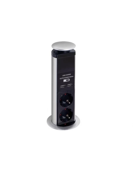 Bloc 3 prises escamotable + 2 x usb - schuko