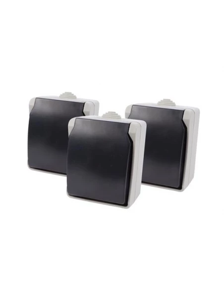 Prise murale - usage à l'extérieur - ip 54 - terre française - 3 pcs