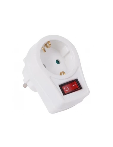 Adaptateur de prise avec interrupteur - 1 prise