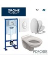 Bati support ulysse wc suspendu grohe plaque blanche