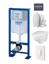 Bati support wc suspendu grohe autoportant plaque grise first