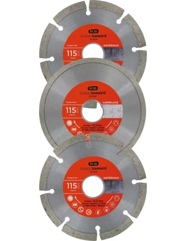 Lot 3 disques matériaux carrelage 115 22,23