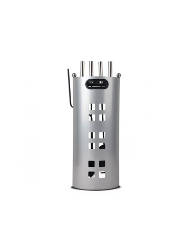 Accessoires pour cheminée - 4 pièces - gris argent - PEREL