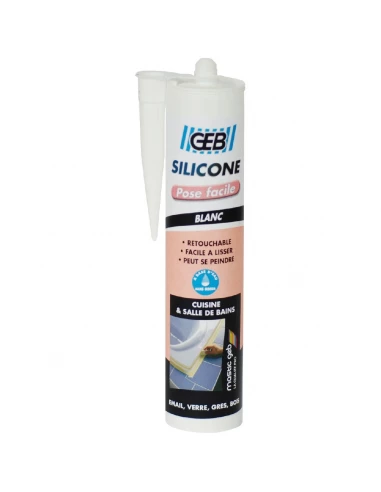 Mastic silicone base aqueuse blanc
