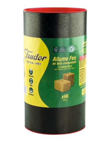 Cube allume feu bois compressé 96