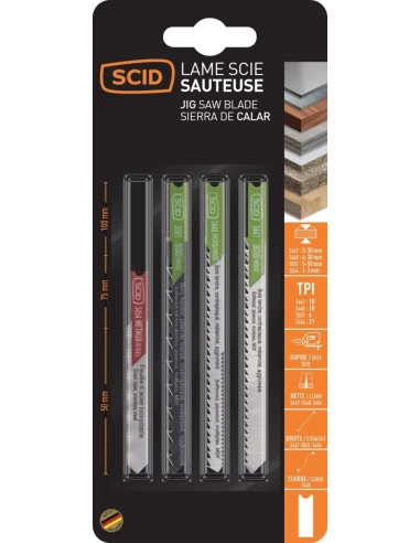 Assortiment 4 lames de scie sauteuse accroche en u 4