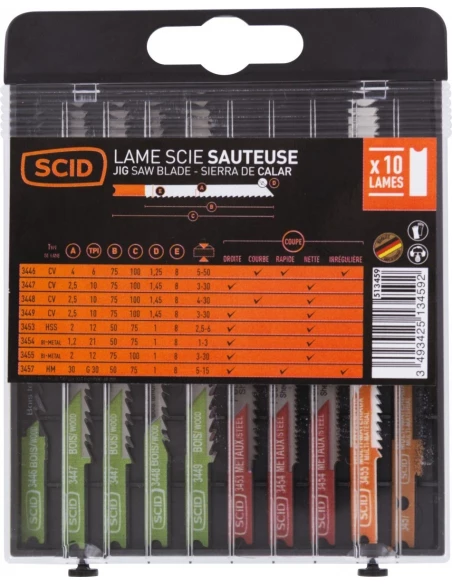 Assortiment 10 lames de scie sauteuse accroche en u 10