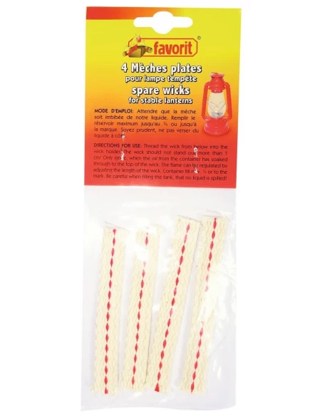 Lot de 4 mèches plates pour lampe tempête 2,9 x 6,7