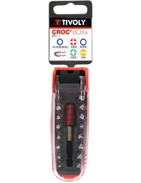 Coffret Croc Box 17 pièces Porte-embouts magnétique compact - Tivoly