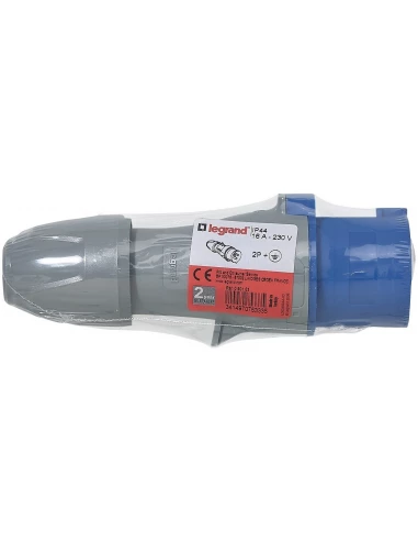 Fiche droite male ip44 - ik09 2p+t