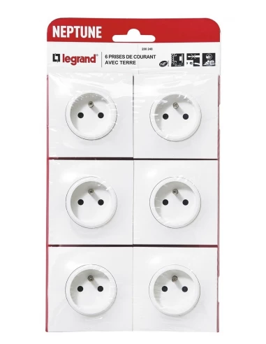 Lot 6 Prises 2p+t Legrand - Neptune