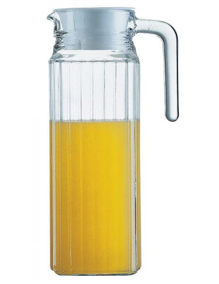 Pichet en verre avec couvercle quadro 1,1 litre - LUMINARC