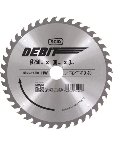 Lame au carbure pour scie à onglet ø 250 mm 40 30 3