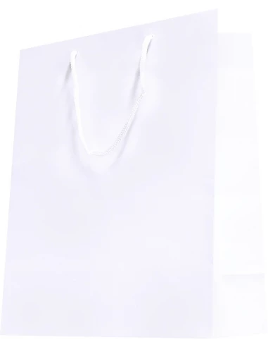 Sac cabas poignées cordelières blanc 26 x 32 x 13