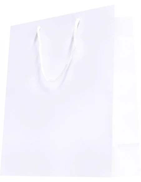 Sac cabas poignées cordelières blanc 26 x 32 x 13